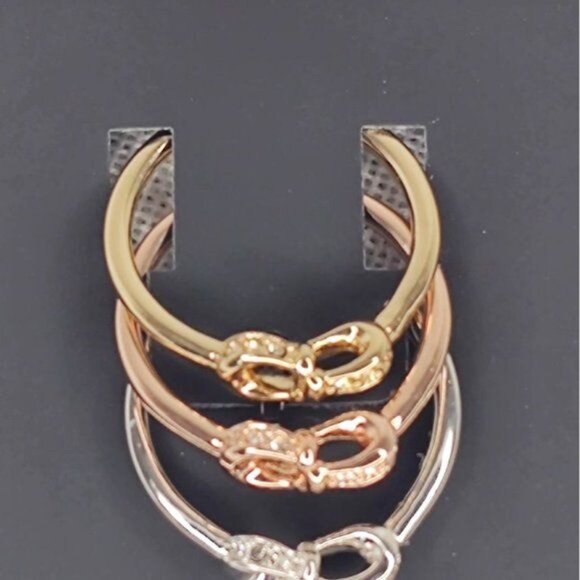 COACH Ring 7 Signature logo Pave Crystals Ring Set Set of 3 Stackables Interlock - Picture 5 of 6